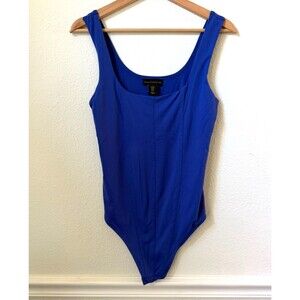 House of Harlow 1960 All Day Contour Bodysuit Dark Blue Sleeveless Corset Tank